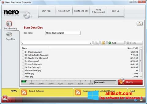 Screenshot Nero StartSmart for Windows 8