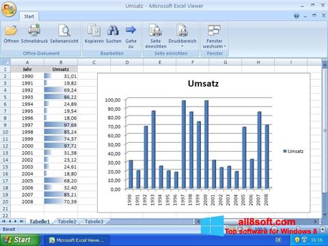 Screenshot Excel Viewer for Windows 8