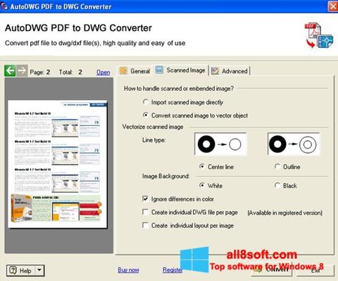 Screenshot PDF to DWG Converter for Windows 8