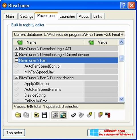 Screenshot RivaTuner for Windows 8