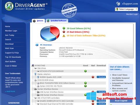 Screenshot DriverAgent for Windows 8