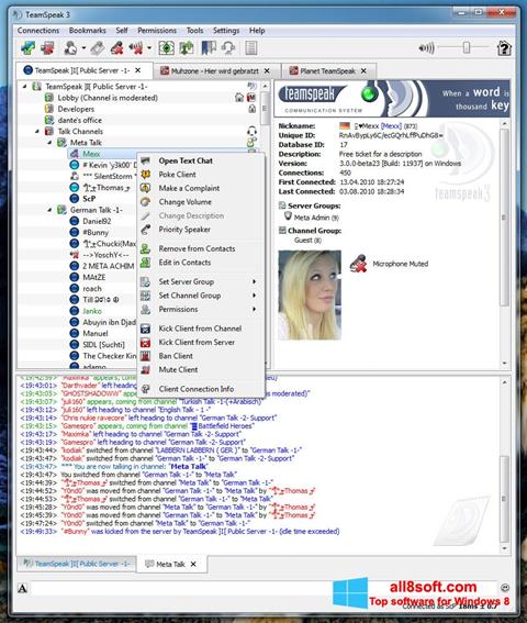 Screenshot TeamSpeak for Windows 8
