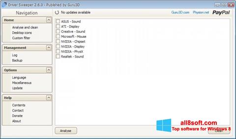 Screenshot Driver Sweeper for Windows 8