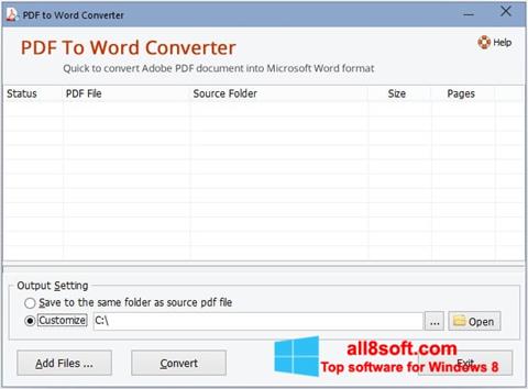 Screenshot PDF to Word Converter for Windows 8