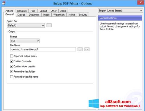 Screenshot BullZip PDF Printer for Windows 8