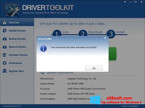 Screenshot Driver Toolkit for Windows 8