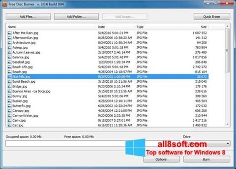 Screenshot Free Disc Burner for Windows 8