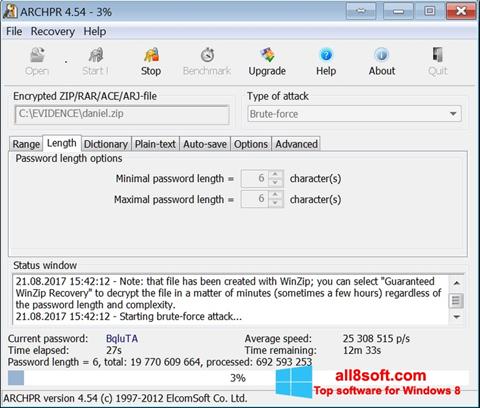 Screenshot Advanced Archive Password Recovery for Windows 8