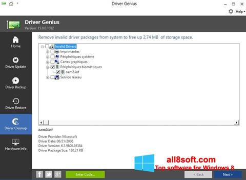 Screenshot Driver Genius for Windows 8