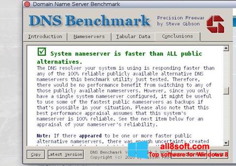 Screenshot DNS Benchmark for Windows 8