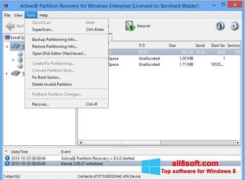 Screenshot Active Partition Recovery for Windows 8