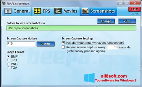 Screenshot Fraps for Windows 8