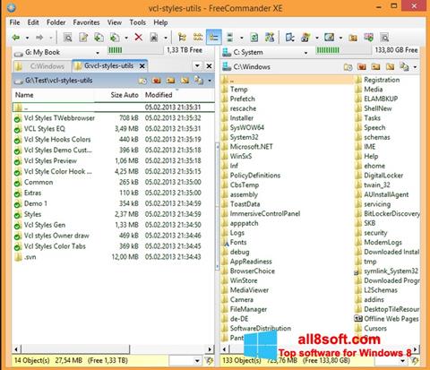 Screenshot FreeCommander for Windows 8