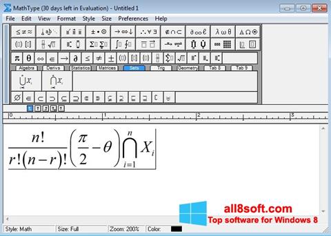 Screenshot MathType for Windows 8