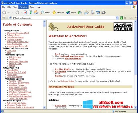 Screenshot ActivePerl for Windows 8