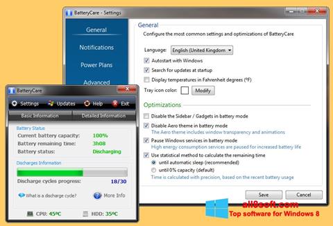 Screenshot BatteryCare for Windows 8