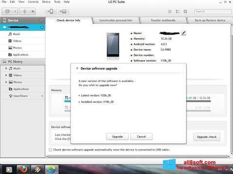 Screenshot LG PC Suite for Windows 8