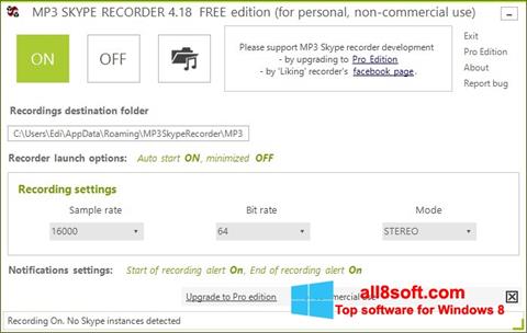 Screenshot MP3 Skype Recorder for Windows 8