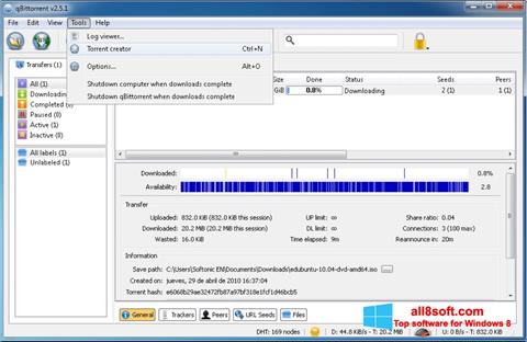 Screenshot qBittorrent for Windows 8