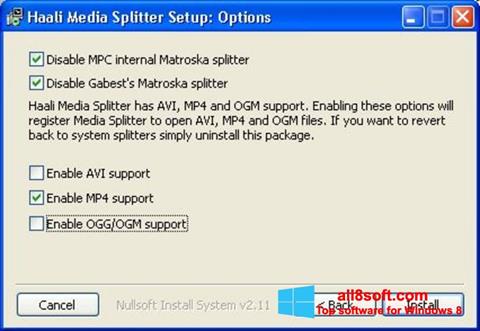 Screenshot Haali Media Splitter for Windows 8