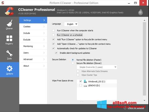 Screenshot CCleaner for Windows 8