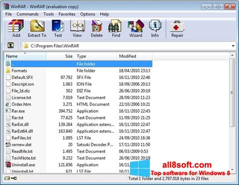 Screenshot WinRAR for Windows 8