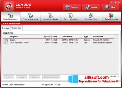 Screenshot Comodo Time Machine for Windows 8