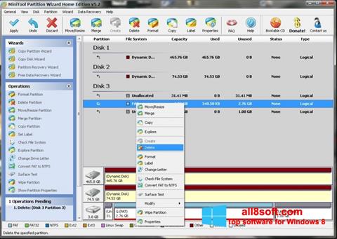 Screenshot MiniTool Partition Wizard for Windows 8