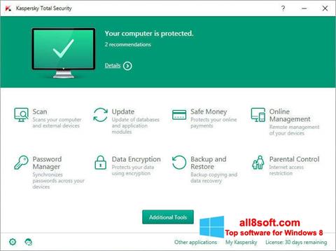 Screenshot Kaspersky Total Security for Windows 8