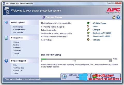 Screenshot PowerChute Personal Edition for Windows 8