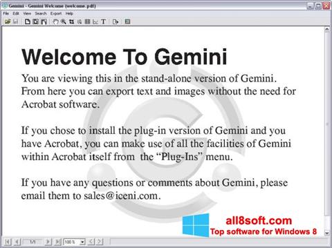 Screenshot Gemini for Windows 8