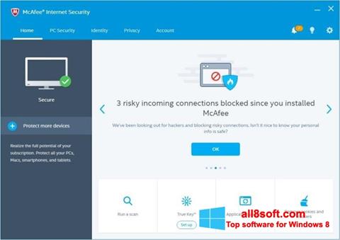 Screenshot McAfee for Windows 8