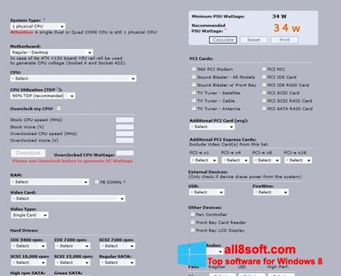 Screenshot Power Supply Calculator for Windows 8