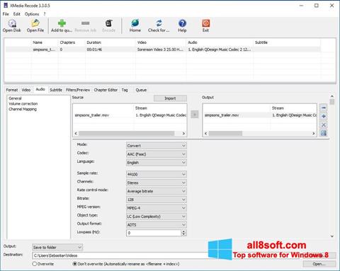 Screenshot XMedia Recode for Windows 8