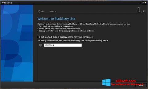 Screenshot BlackBerry Link for Windows 8
