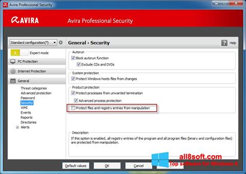 Screenshot Avira Professional Security for Windows 8