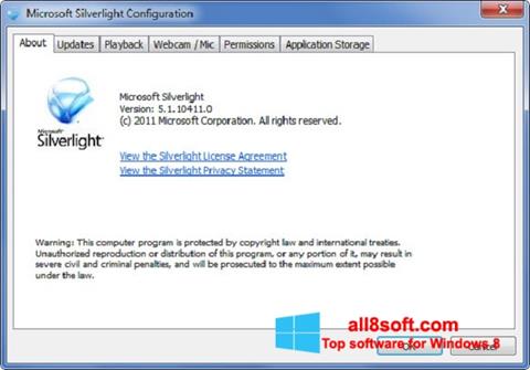 Screenshot Microsoft Silverlight for Windows 8