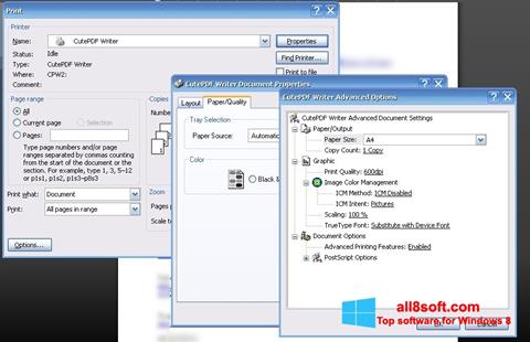Screenshot CutePDF Writer for Windows 8
