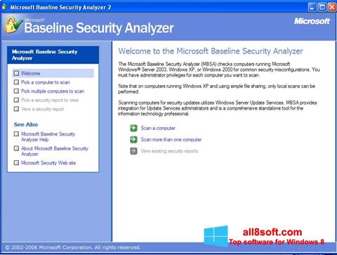 Screenshot Microsoft Baseline Security Analyzer for Windows 8