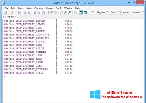 Screenshot EmEditor for Windows 8