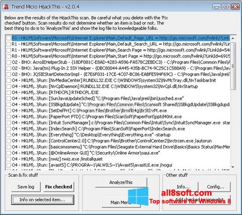 Screenshot HijackThis for Windows 8