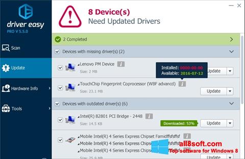 Screenshot Driver Easy for Windows 8
