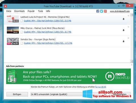 Screenshot Free YouTube Download for Windows 8