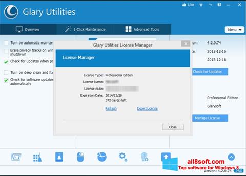 Screenshot Glary Utilities for Windows 8
