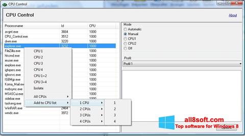 Screenshot CPU-Control for Windows 8