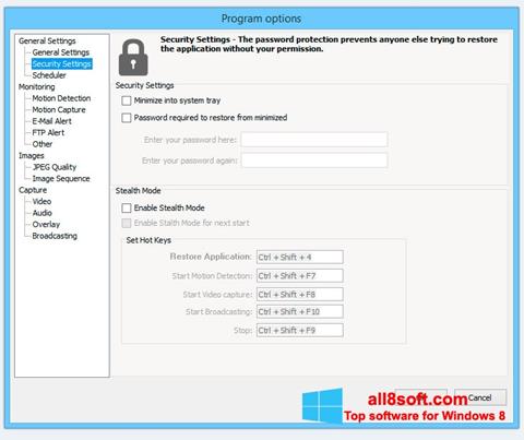 Screenshot Webcam Surveyor for Windows 8