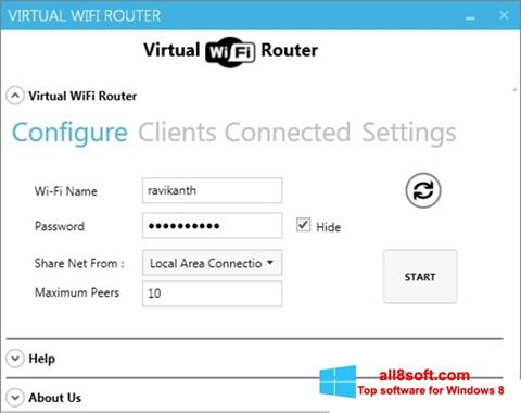 Screenshot Virtual WiFi Router for Windows 8