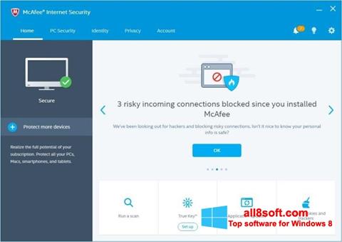 Screenshot McAfee Internet Security for Windows 8