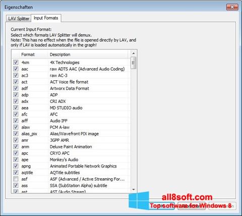 Screenshot Combined Community Codec Pack for Windows 8