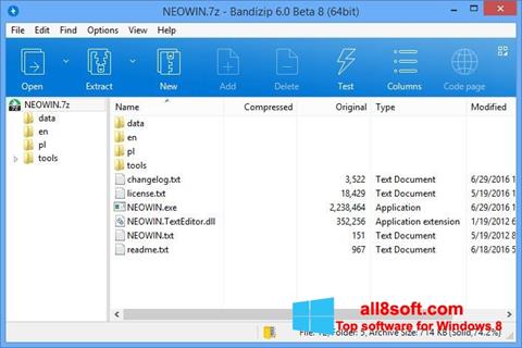 Screenshot Bandizip for Windows 8